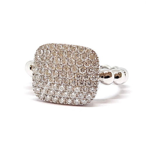 Bague 53 Bague pavée or blanc diamants 58 Facettes