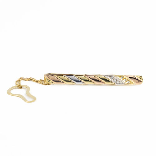 Collier Chimento - Pince à cravate en or jaune, rose et blanc avec diamants 58 Facettes 1644004CN