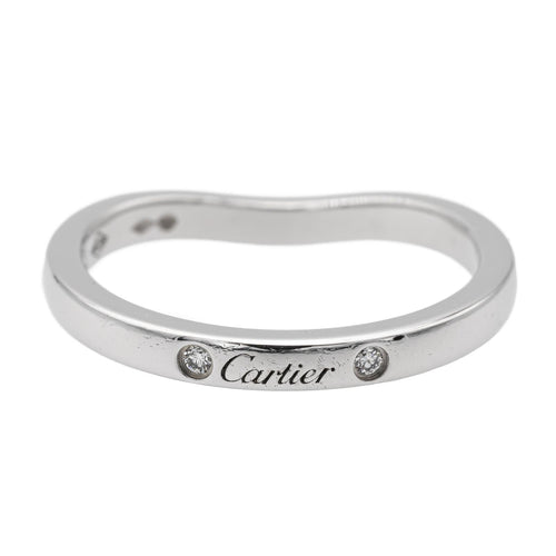 Bague 49 Cartier Ballerine - Bague alliance en platine et diamants 58 Facettes 1644038CN