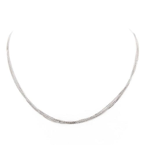 Collier Collier maille forçat en or blanc 18 carats 58 Facettes 1649198CN