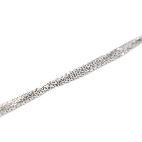 Collier Collier maille forçat en or blanc 18 carats 58 Facettes 1649198CN