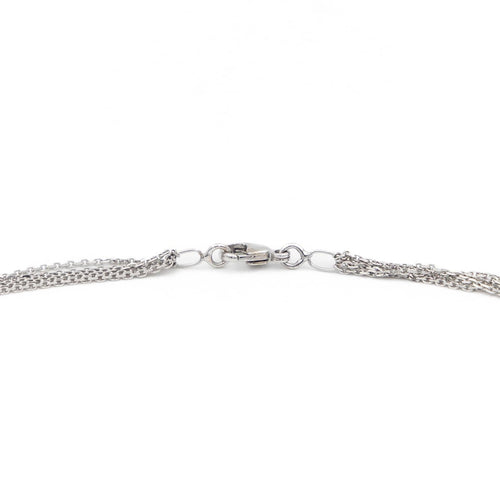 Collier Collier maille forçat en or blanc 18 carats 58 Facettes 1649198CN