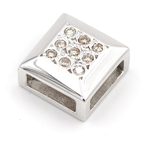 Pendentif Pendentif carré en or blanc 18 carats et diamants 58 Facettes 1650249CN