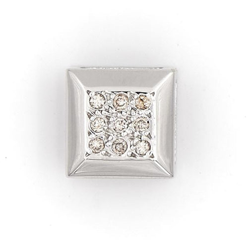 Pendentif Pendentif carré en or blanc 18 carats et diamants 58 Facettes 1650249CN
