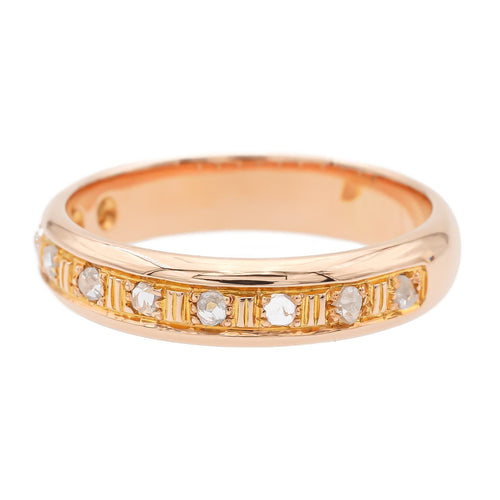 Bague 55 Bague demi-alliance en or rose 18 carats et diamants 58 Facettes 1653928CN