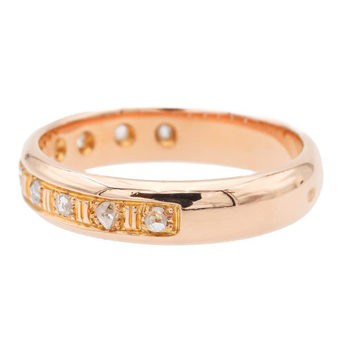 Bague 55 Bague demi-alliance en or rose 18 carats et diamants 58 Facettes 1653928CN