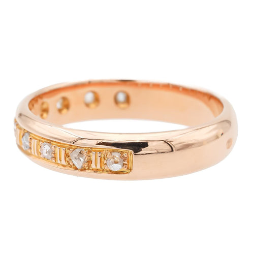 Bague 55 Bague Demi alliance Or rose Diamant 58 Facettes 1653928CN