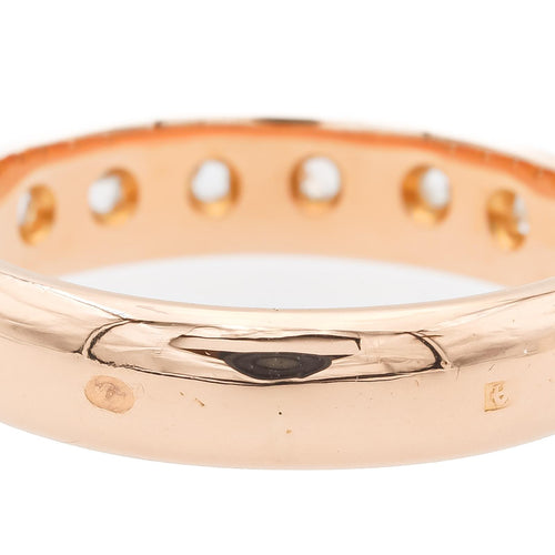 Bague 55 Bague demi-alliance en or rose 18 carats et diamants 58 Facettes 1653928CN