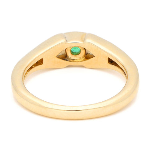 Bague 53 GLAMIRA - Bague vintage en or jaune 14 carats et émeraude 58 Facettes 7293E2937EA1432EB2160657120EA0EA