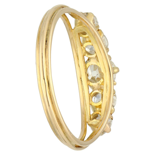 Bague 62 Bague en or jaune 18 carats avec diamants taille ancienne 58 Facettes E51D8F429E3543D4A1F9C65226B65A6E
