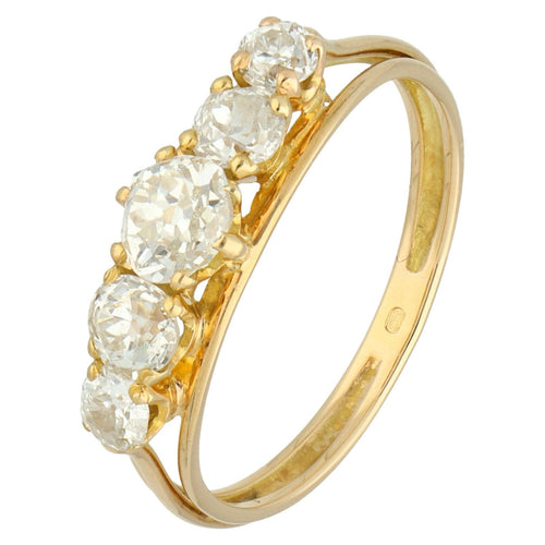 Bague 62 Bague en or jaune 18 carats avec diamants taille ancienne 58 Facettes E51D8F429E3543D4A1F9C65226B65A6E