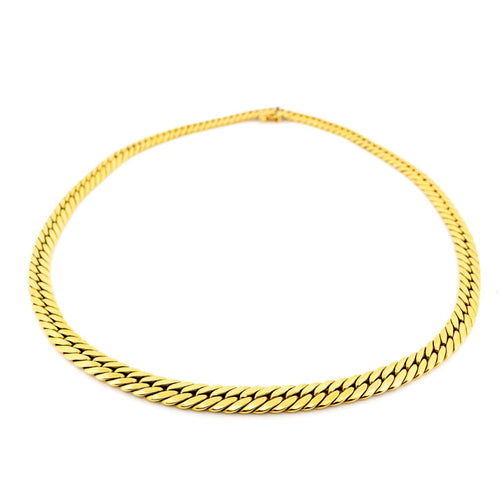 Collier Collier gourmette à maillons gradués en or jaune 18 carats 58 Facettes D393BBE13153441694EB801848C96BF9