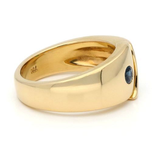 Bague 55 Bague gypsy en or jaune 18k avec diamants, saphir et émeraude 58 Facettes 3BB26FBE763F498AAF5F6762A0B029DA