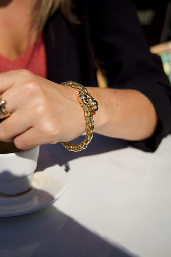 Bracelet Bracelet Jonc Or jaune, Or blanc Saphir 58 Facettes 1680698CN