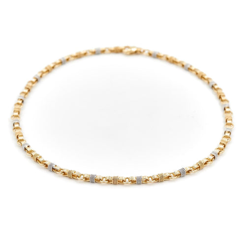 Collier Collier maille souple bicolore en or jaune et or blanc 18 carats 58 Facettes 1680814CN