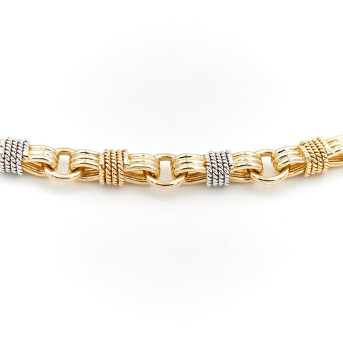Collier Collier maille souple bicolore en or jaune et or blanc 18 carats 58 Facettes 1680814CN