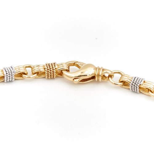 Collier Collier maille souple bicolore en or jaune et or blanc 18 carats 58 Facettes 1680814CN