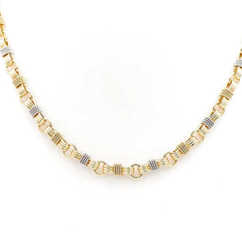 Collier Collier maille souple bicolore en or jaune et or blanc 18 carats 58 Facettes 1680814CN