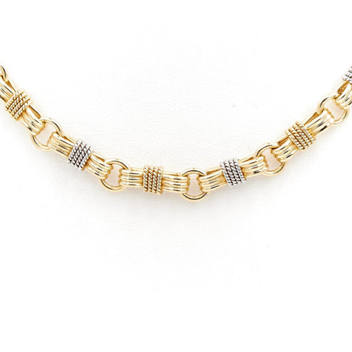Collier Collier maille souple bicolore en or jaune et or blanc 18 carats 58 Facettes 1680814CN