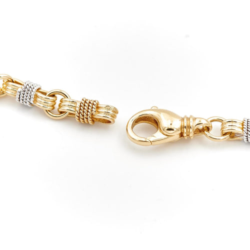Collier Collier maille souple bicolore en or jaune et or blanc 18 carats 58 Facettes 1680814CN