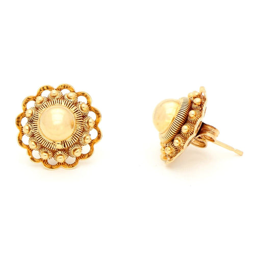 Boucles d'oreilles Boucles d’oreilles à bouton zélandaises rétro en or jaune 14 carats 58 Facettes 47CB5852467147E5B53B3FB6406A0D1F