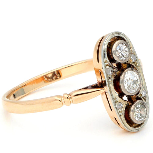 Bague 52.5 Bague trilogie en or jaune 14 carats et diamants 58 Facettes 7846763F7BF14228BF1466622FFC971A