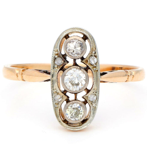 Bague 52.5 Bague trilogie en or jaune 14 carats et diamants 58 Facettes 7846763F7BF14228BF1466622FFC971A