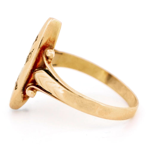 Bague 53.5 Bague en or rose 14 carats avec diamants taille rose et rubis 58 Facettes B9D37C84798340FBB9DBDD002FE60E35