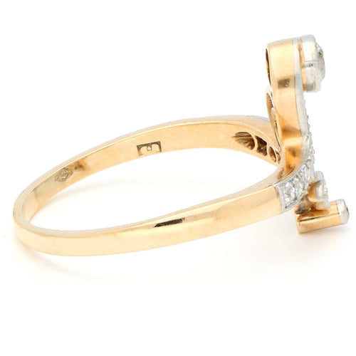 Bague 62 Bague florale en or jaune 14 carats avec diamants 58 Facettes 465CF887664A4622A15575ABD96024CD