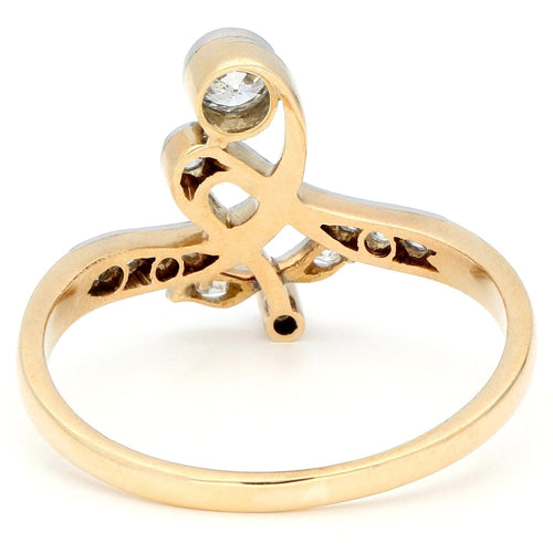 Bague 62 Bague florale en or jaune 14 carats avec diamants 58 Facettes 465CF887664A4622A15575ABD96024CD