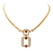 Collier Collier maille anglaise en or jaune 18 carats rubis et diamants 58 Facettes 1692650CN