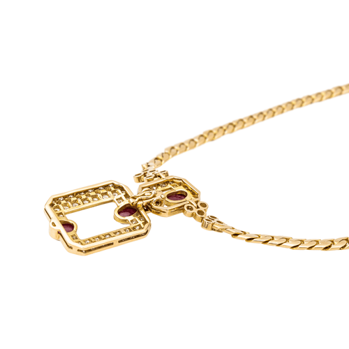 Collier Collier Maille anglaise Or jaune Rubis, Diamant 58 Facettes 1692650CN