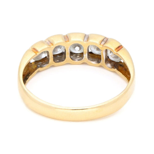 Bague 57.5 Bague rangée de diamants en or jaune 18 carats 58 Facettes 7306A6DCBECD41E4B7D608831D2D088E