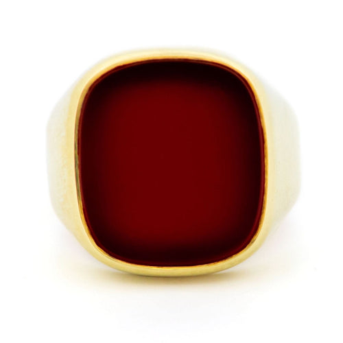 Bague 58 Bague chevalière en or jaune 14 carats et cornaline 58 Facettes 4FAA163A57624921BC293247880E71C5