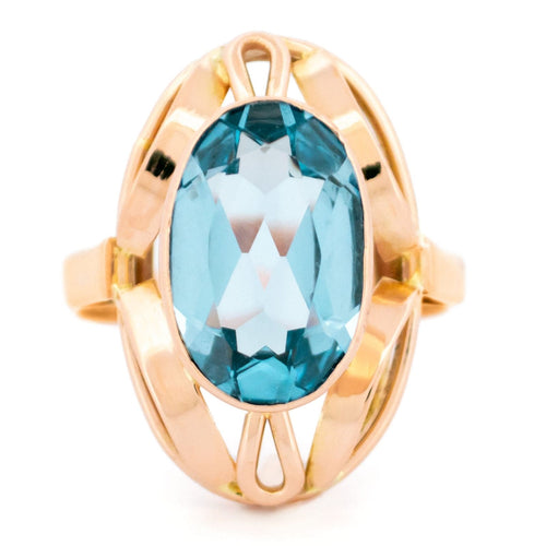 Bague 60 Bague en or jaune 14 carats avec aigue-marine 58 Facettes B4E77FDDF47141108E456464A9E87177