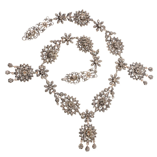 Collier Collier guirlande victorien vers 1850 en or rouge 18K et diamants 58 Facettes 17073-0105