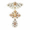 Pendentif Croix « à la Jeannette » - Pendentif en or rouge 18k, argent et diamants 58 Facettes 17124-0058