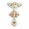 Pendentif Croix « à la Jeannette » - Pendentif en or rouge 18k, argent et diamants 58 Facettes 17124-0058