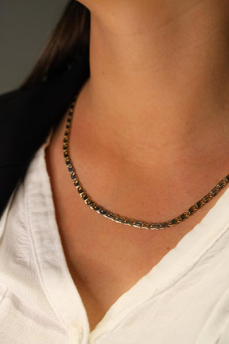 Collier Collier en or jaune et or blanc 18 carats 58 Facettes 1718051CN