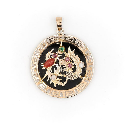 Pendentif Pendentif Or jaune Rubis, Cornaline, Opale 58 Facettes 1718068CN
