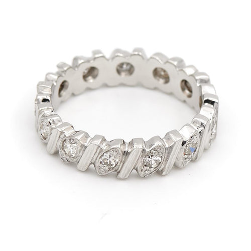 Bague 50 Alliance - Bague en or blanc 18 carats et diamants 58 Facettes 1718077CN