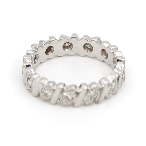 Bague 50 Alliance - Bague en or blanc 18 carats et diamants 58 Facettes 1718077CN