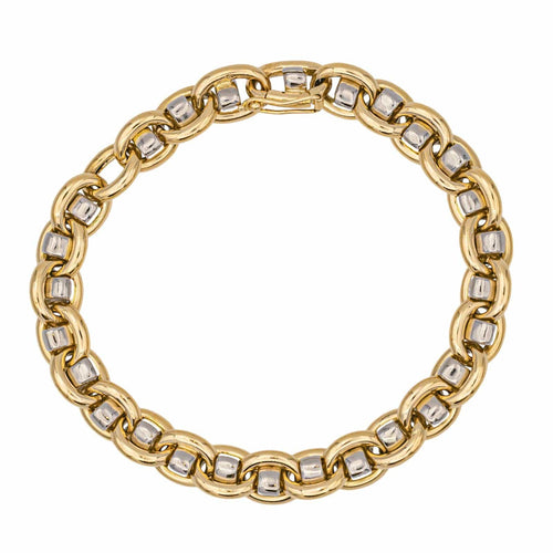 Bracelet Bracelet maille souple en or jaune et or blanc 18 carats 58 Facettes 1720322CN