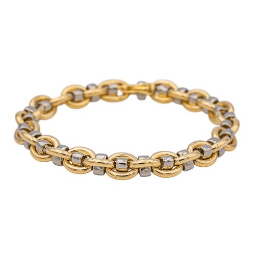 Bracelet Bracelet maille souple en or jaune et or blanc 18 carats 58 Facettes 1720322CN