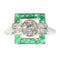 Bague 56 Bague de fiançailles Art déco en platine avec diamants et émeraudes 58 Facettes 17248-0031