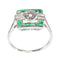 Bague 56 Bague de fiançailles Art déco en platine avec diamants et émeraudes 58 Facettes 17248-0031