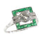 Bague 56 Bague de fiançailles Art déco en platine avec diamants et émeraudes 58 Facettes 17248-0031