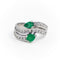 Bague 47 Bague Toi & Moi Or blanc Emeraude, Diamant 58 Facettes 1731222CN