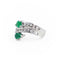 Bague 47 Bague Toi & Moi Or blanc Emeraude, Diamant 58 Facettes 1731222CN