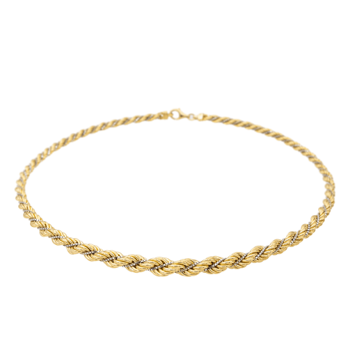 Collier Collier chaîne torsadée en chute en or jaune et or blanc 58 Facettes 1732343CN
